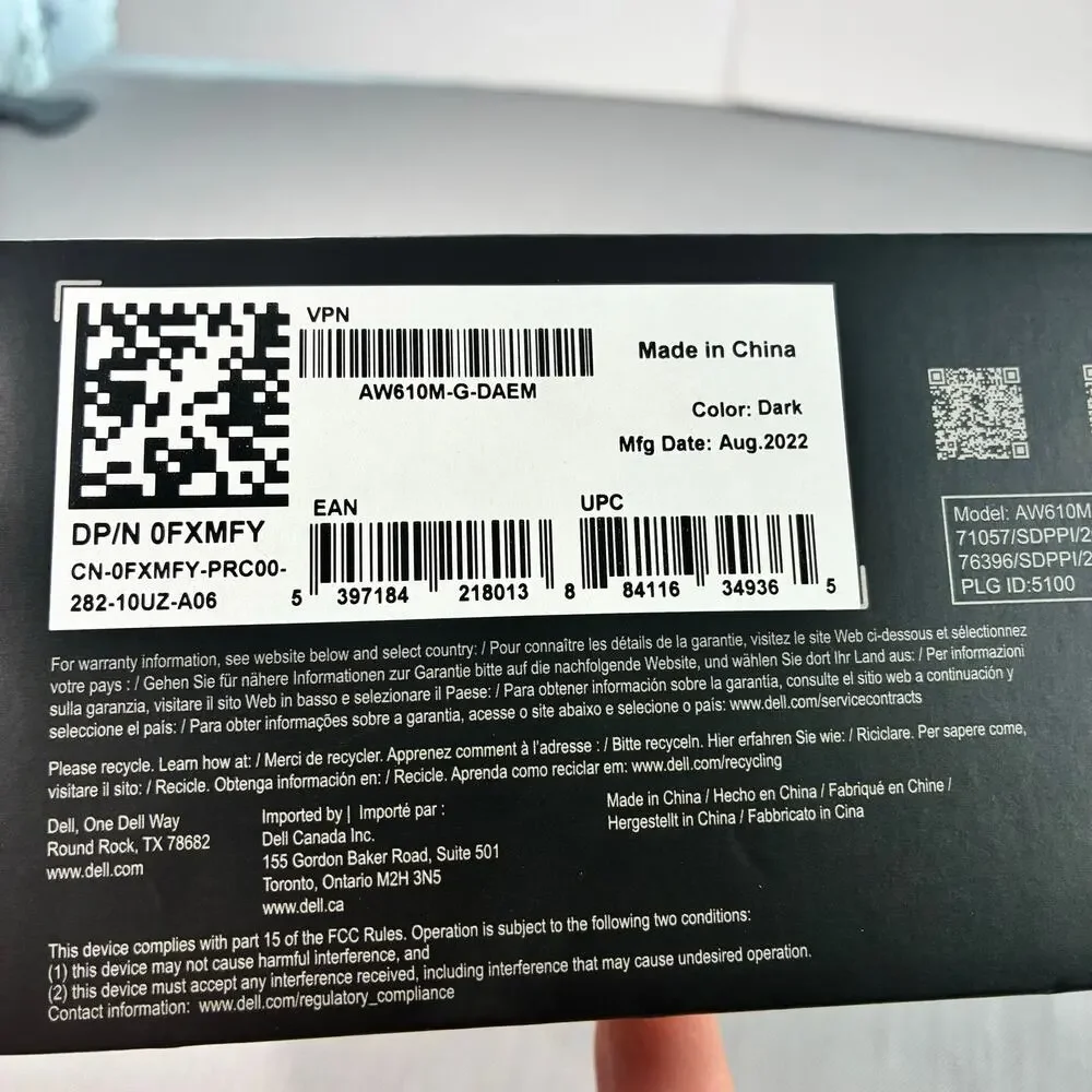 Factory Sealed Alienware AW610M Wireless Wired Gaming Mouse RGB 16000 DPI